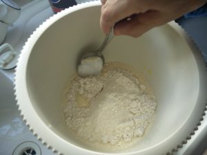 Starting to Mix the Flour