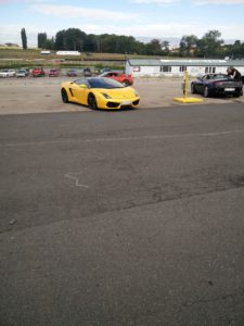 Me driving the Lamborghini out of the "Pen" 2