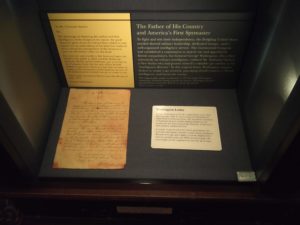 A letter written in 1777 by George Washington to commission setting up an American spy network