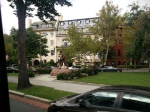 Mahatma Gandhi statue outside the Indian embassy