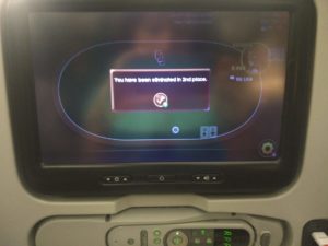 The poker game showing that I lost in second place