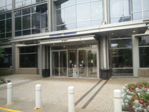 The entrance to the Northrop Grumman office