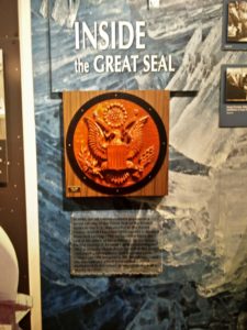 A replica of the Great Seal of the United States