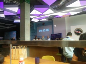 The countdown time showing 15 minutes remaining of the competition