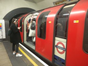A tube train at Oxford Circus